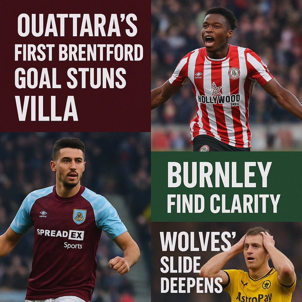 Ouattara’s First Brentford Goal Stuns Villa: Burnley Find Clarity While Wolves’ Slide Deepens