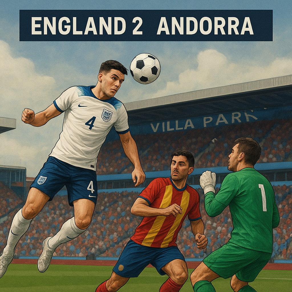 England 2:0 Andorra: Rice’s header and a forced own goal keep qualifying perfect at Villa Park